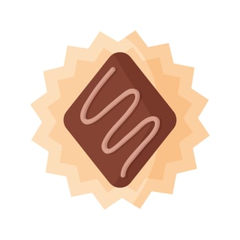 Rhombus chocolate dessert or candy with icing vector
