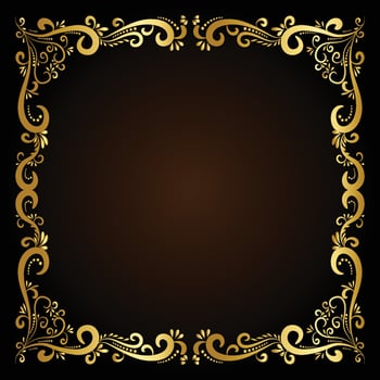 border frame gold creative design vector
