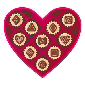 Open heart pink box of chocolates vector