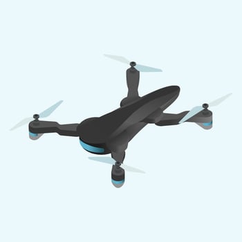 Drones quadrocopters isometric digital aircraft vector