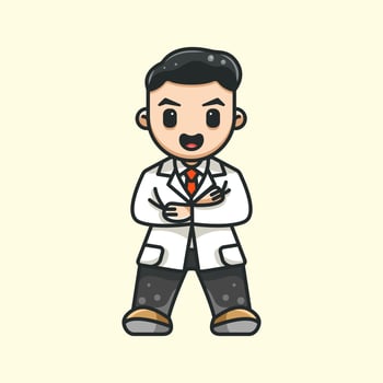 CUTE DOCTOR FOR CHARACTER ICON LOGO STICKER AND ILLUSTRATION vector