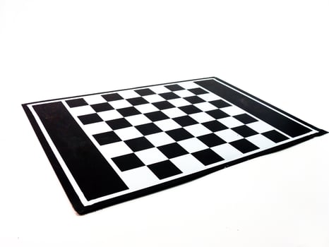 Chessboard black and white table on a white background. photo