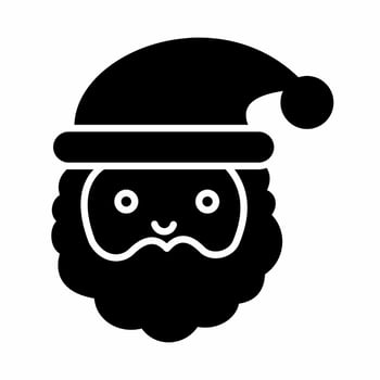 Santa Claus Icon Black and Wh... vector
