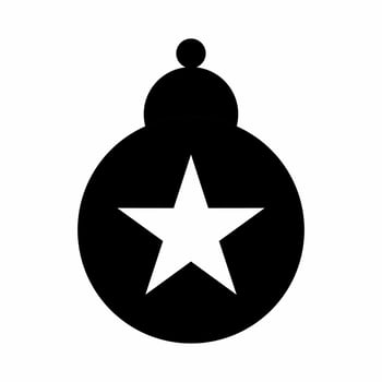 Christmas Ball Icon Black and... vector