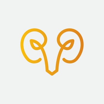 Simple Line Head Ram Logo vector