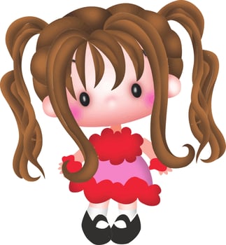Girl cartoon character avatar profile cute vector