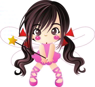cartoon angel cartoon drawing, angel wings young girl cute illustration vector