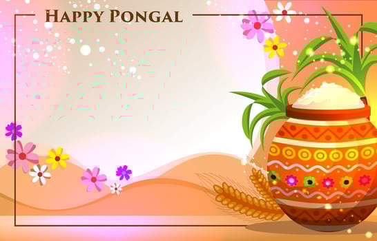 Happy Pongal Festival Background vector