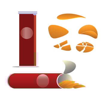 potato chips icon symbol template, clip art vector