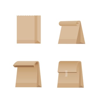 paper bag, shopping bag collection icon illustration vector