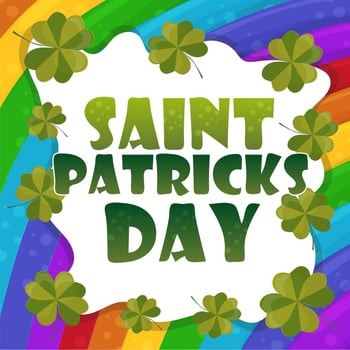 Saint Patricks Day Card Design - rainbow Background vector