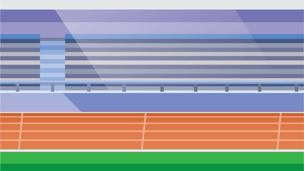 running track stadium in flat illustration background vector