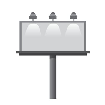 blank city billboard with spot light, urban commercial mockup for advertisement sign illustration vector