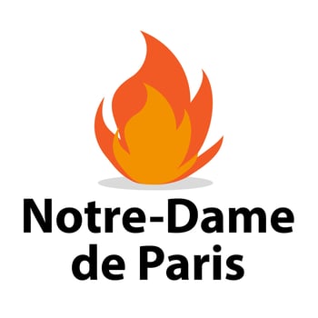 FRANCE - APRIL 15 2019 fire in the cathedral of Notre Dame vector