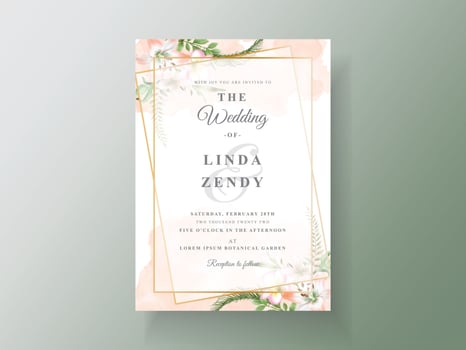 Floral tropical wedding invitation cards vector
