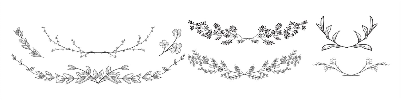set of flowers vector