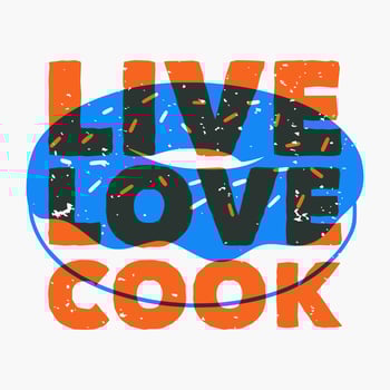 vintage slogan typography live love cook for t shirt design vector