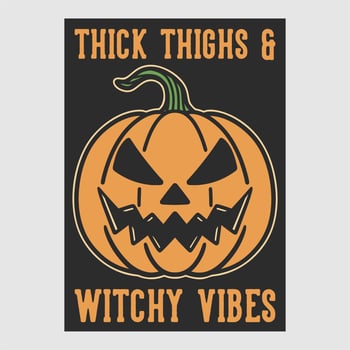 vintage poster design thick things witchy vibes retro illustration vector