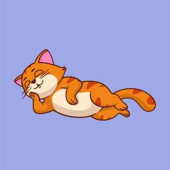 cartoon animal design sleeping cat cute mascot logo vector