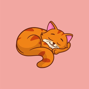 cartoon animal design sleeping cat cute mascot logo vector