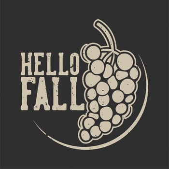 vintage slogan typography hello fall for t shirt design vector
