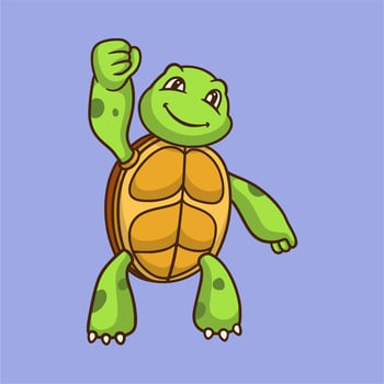 cartoon animal design tortoises worked cute mascot logo vector