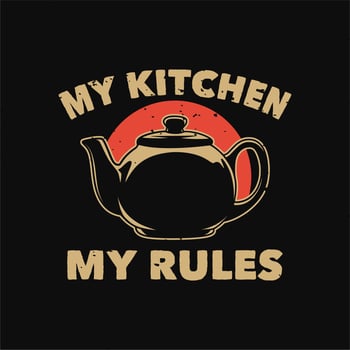 vintage slogan typography my kitchen my rules for t shirt design vector