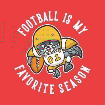 vintage animal slogan typography football is my favorite season for t shirt design vector