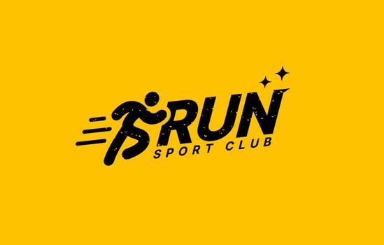 Run sport club logo design templates, Run lettering typography icon, Tournaments and marathons logotype concept vector