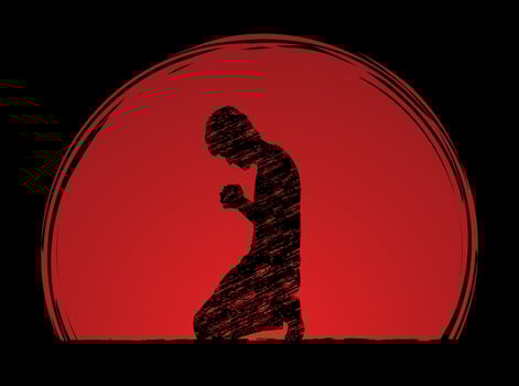Silhouette Man Prayer vector