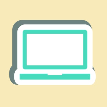 Sticker Laptop,Simple illustration,Editable stroke vector