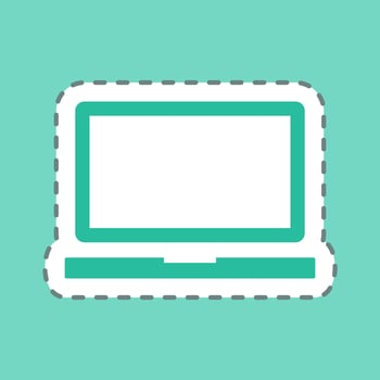 Sticker Laptop - Line Cut,Simple illustration,Editable stroke vector