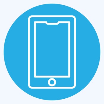 Icon Mobile - Blue Eyes Style,Simple illustration,Editable stroke vector