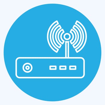Icon Router - Blue Eyes Style,Simple illustration,Editable stroke vector