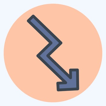 Icon Trending Down - Color Mate Style - Simple illustration,Editable stroke vector