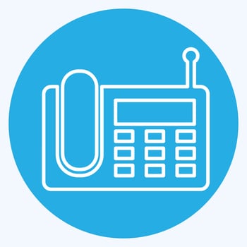 Icon Wireless Landline Phone - Blue Eyes Style,Simple illustration,Editable stroke vector