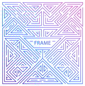 Vector monogram design elements in trendy vintage and mono line style with space for text - abstract geometric frame, packaging template for luxury products.