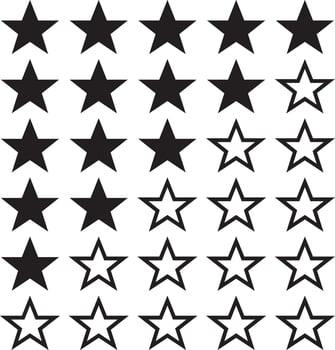 5 star review rating stars vector