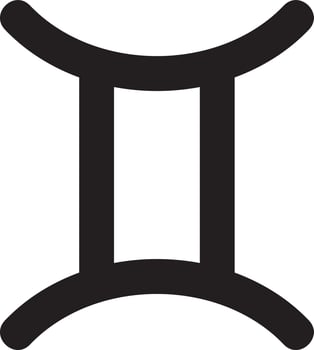 Gemini zodiac sign symbol simple vector