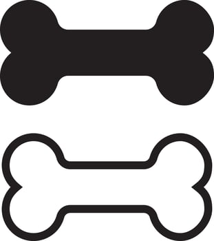 Dog bone cartoon drawing vector