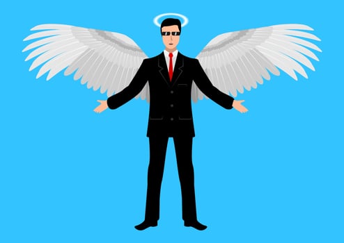 Businessman with wings of angel vector