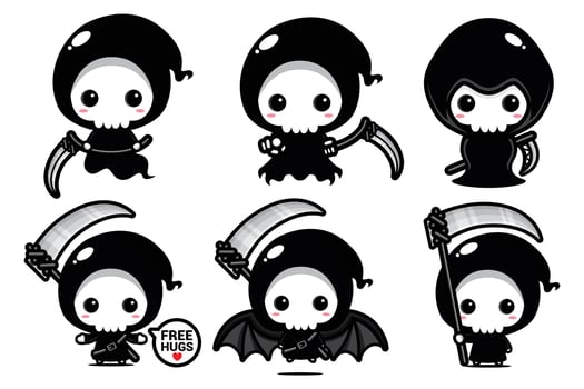 cute grim reaper vector design