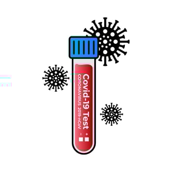 Corona Virus Test Tube Labs Covid-19 nCoV sign vector