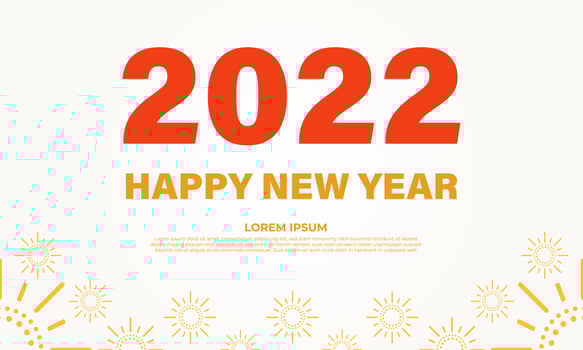 flat design red and yellow happy new year background vector