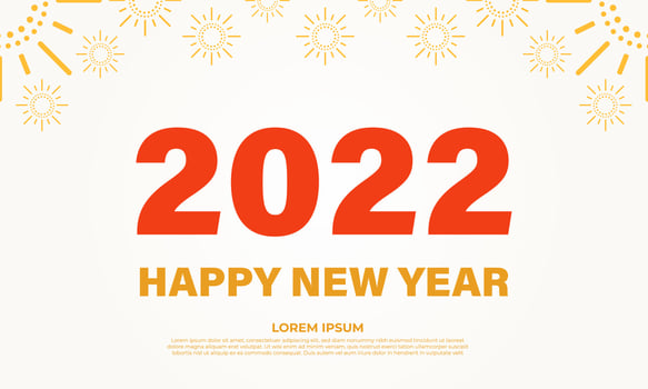 flat design red and yellow happy new year background vector