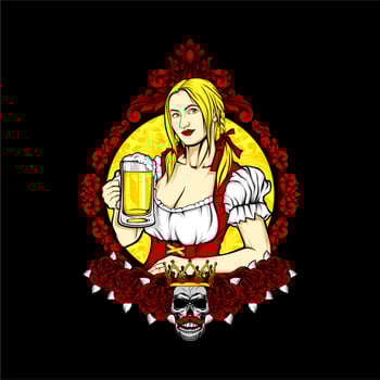 GIRL AND BEER vector