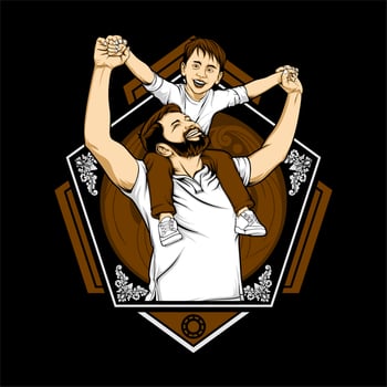 father son relationships vector