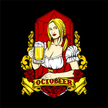 GIRL AND BEER vector