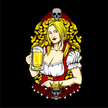 GIRL AND BEER vector