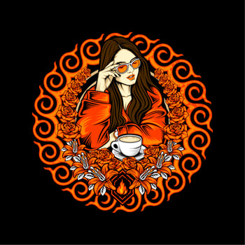 coffee and lady vector